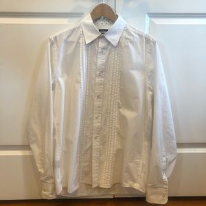 CLUB MONACO Men’s tuxedo style button down shirt